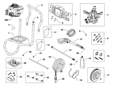 Part Location Diagram of 9P702-0124-F1 Briggs and Stratton ENGINE PACKED SINGLE CARTON